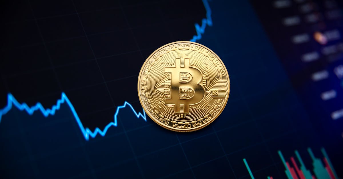 Bitcoin coin set against a financial chart showing changes in cryptocurrency prices